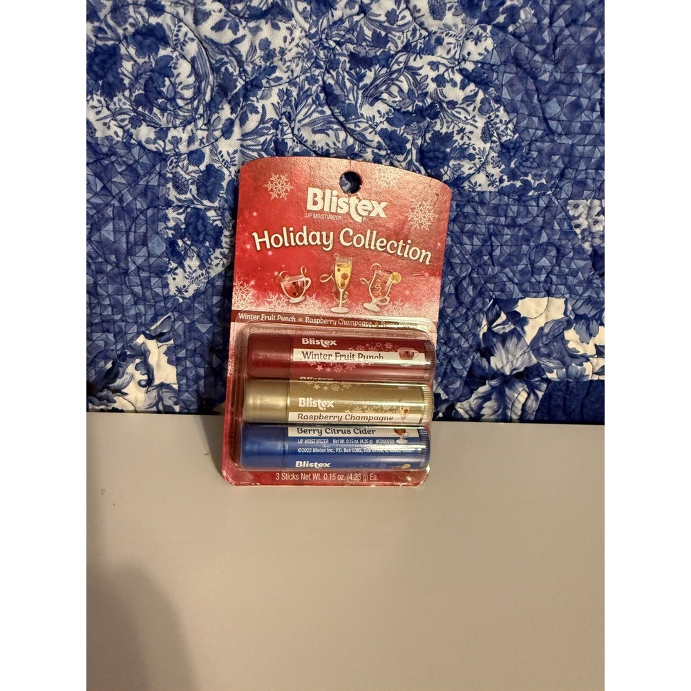 Blistex Holiday Collection 3 Pack Lip Balm Fruit Punch Raspberry Berry Cider